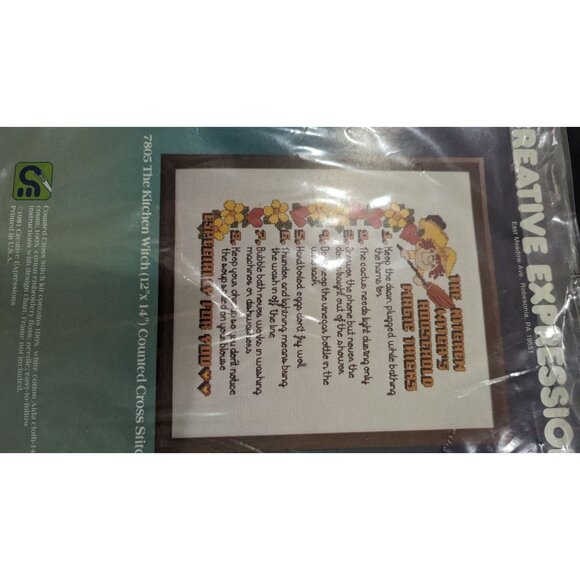 Creative Expressions 12"x14" Kitchen Witch Cross-Stitch Kit Magically Delightfu - Picture 5 of 5